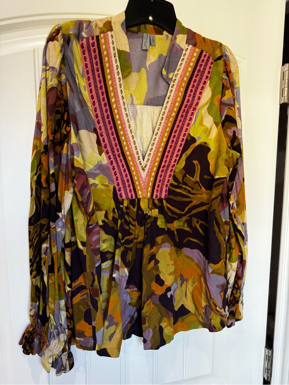 Blank London XL Floral Boho Tunic Mini Dress Embroidered Long Sleeve
